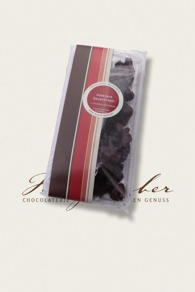 Aloe Vera-Sauerkirsch in Zartbitter Schokolade im Tray
