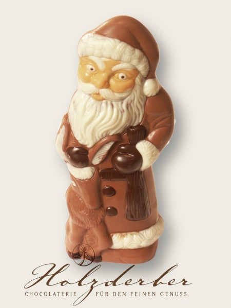 Weihnachtsmann Edelvollmilch Schokolade handbemalt 30 cm