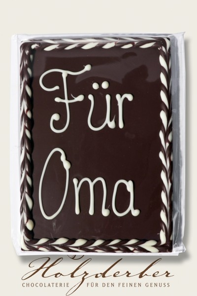 Deko Tafel "Für Oma" Zartbitter Schokolade