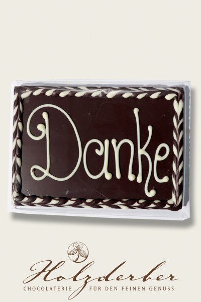 Deko Tafel "Danke" Zartbitter Schokolade