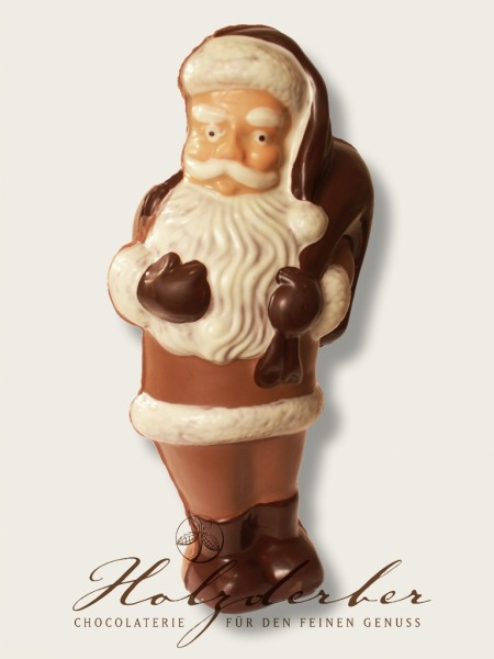 Weihnachtsmann Edelvollmilch Schokolade 100% handarbeit 52 cm
